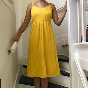 old navy yellow striped dress